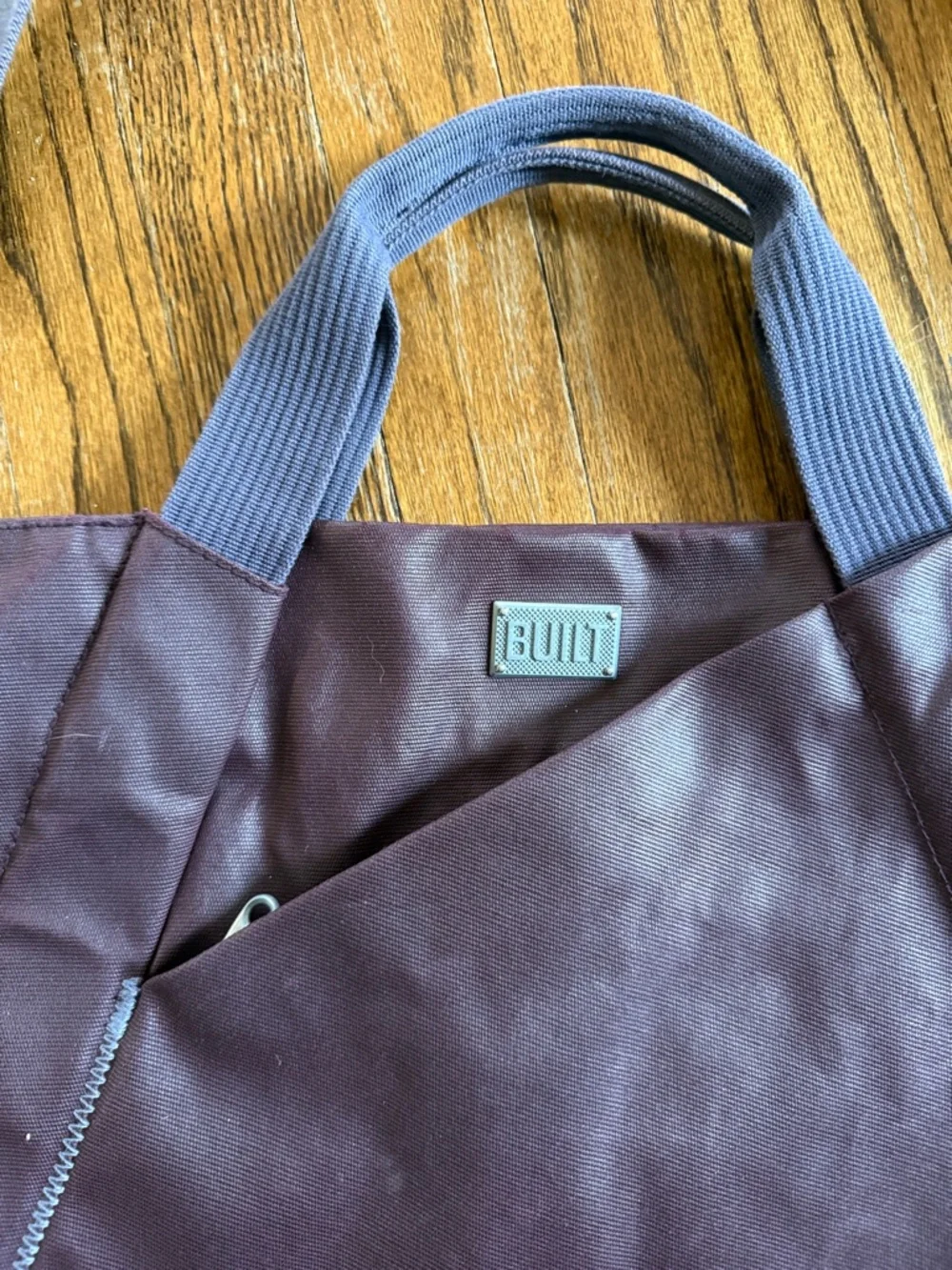 Built Quilted minimalist computer Tote Bag in Deep burgundy messenger crossbody